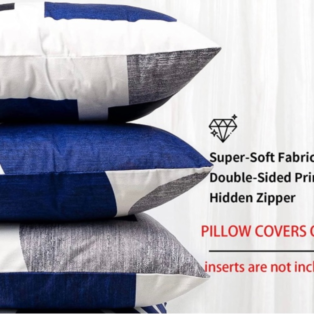 SET of 3 Beautiful Geometric Abstract Toss Cases Pillow Covers NEW!